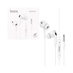 Auscultadores Hoco M101 Pro com Cabo e Microfone 3,5mm 1,2m Branco Auscultadores Hoco M101 Pro com Cabo e Microfone 3,5mm 1,2m Branco