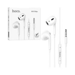 Auscultadores Hoco M101 Max Crystal Grace com Cabo e Microfone 3,5mm 1,2m Branco Auscultadores Hoco M101 Max Crystal Grace com Cabo e Microfone 3,5mm 1,2m Branco