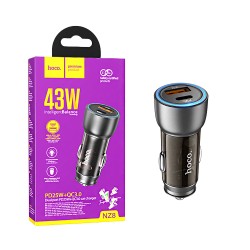 Carregador de Carro Hoco NZ8 Sprinter 2 Porta USB+2 Tipo-C 43W Marrom Carregador de Carro Hoco NZ8 Sprinter 2 Porta USB+2 Tipo-C 43W Marrom