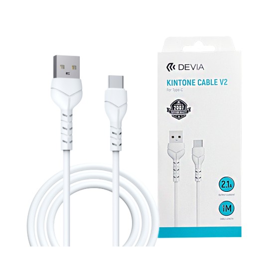 Devia Cable EC305 Kintone Series V2 Type-C 2.1A 1M White