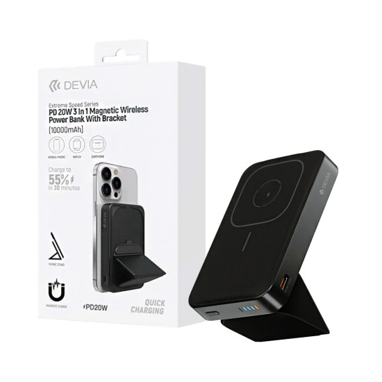 Power Bank Magnético Devia Extreme Speed Series PD20W 10000mAh Preto