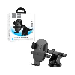 Suporte de telefone para console central de carro Hoco H19 Mighty com um botão de operação preto Suporte de telefone para console central de carro Hoco H19 Mighty com um botão de operação preto