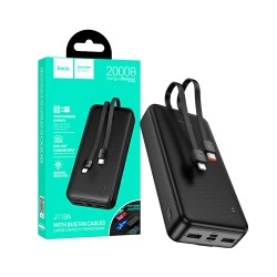 Power Bank Hoco J118A Speed Energy com 4-em-1 2USB+Cabo Type-C+Lightning 20000mAh Preto