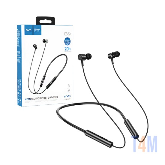 Hoco Neckband Earphones ES69 Platinum Black