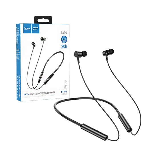 Hoco Neckband Earphones ES69 Platinum Black