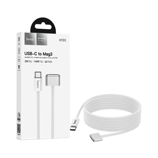 Hoco Magnetic Charging Cable X103 Type-C to Magsafe 3 for Macbook 2m White