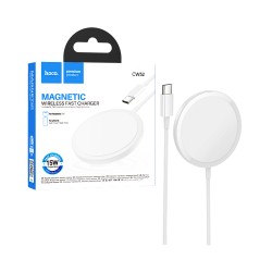 Carregador Rápido Sem Fio Magnético Hoco CW52 Enjoy 15W 1m Branco Carregador Rápido Sem Fio Magnético Hoco CW52 Enjoy 15W 1m Branco
