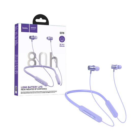 Hoco Neckband Earphones ES70 Armour Purple