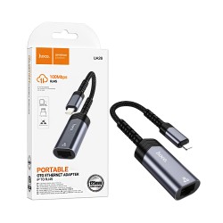 Hoco Adapter UA26 Lightning to Ethernet 100Mbps Metal Gray Hoco Adapter UA26 Lightning to Ethernet 100Mbps Metal Gray