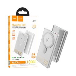 Power Bank Magnético Hoco Q22 Taurus con 3 Puertos Outputs 2USB+Tipo-C 10000mAh Negro