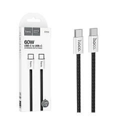 Cabo Hoco  X104 Source Tipo-C a Tipo-C 60W 3A 1M Preto Cabo Hoco  X104 Source Tipo-C a Tipo-C 60W 3A 1M Preto