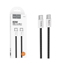 Cabo Hoco  X104 Source Tipo-C a Tipo-C 60W 3A 2M Preto Cabo Hoco  X104 Source Tipo-C a Tipo-C 60W 3A 2M Preto
