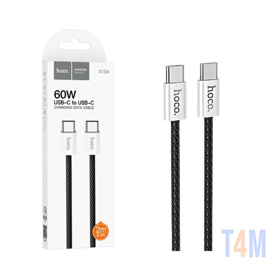 Hoco Cable X104 Source Type-C to Type-C 60W 3A 2M Black