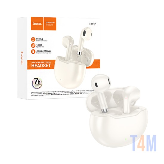 Hoco True Wireless Earbuds EW61 June Milky White