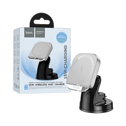 Suporte de Telefone para Carro Magnético Hoco HW18 Crystal com Carregamento sem fio para Painel 15W Cinza Suporte de Telefone para Carro Magnético Hoco HW18 Crystal com Carregamento sem fio para Painel 15W Cinza