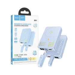 Power Bank Magnético Hoco Q24 Elegant com Cabo PD20W 10000mAh Preto
