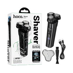 Barbeador Elétrico Hoco HP32 com três lâminas Preto Barbeador Elétrico Hoco HP32 com três lâminas Preto