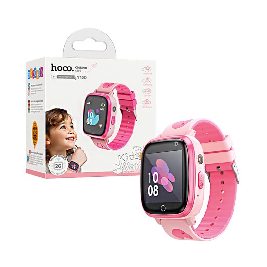 Smartwatch Hoco Y100 para crianças 1,44" (versão de chamada) Rosa