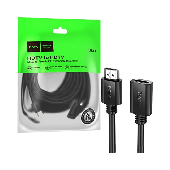 Cable Extensión Hoco US13 HDMI Macho a HDMI Hembra 2m Negro