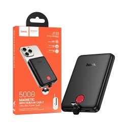 Power Bank Magnético Hoco j133 Triumph con Cable Tipo-C PD20W 5000mAh Negro