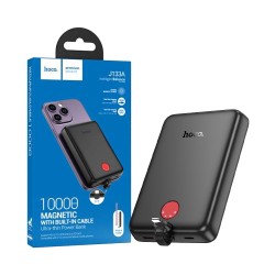 Power Bank Magnético Hoco J133A Triumph con Cable Lightning PD20W 10000mAh Negro