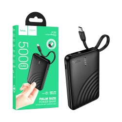 Power Bank Hoco J134 Strong con 2-in-1 Puerto USB+Cable Tipo-C 5000mAh Negro