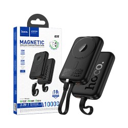 Hoco Magnetic Power Bank Q35 with bidirectional Type-C to Lightning Cable PD20W 10000mAh Black Hoco Magnetic Power Bank Q35 with bidirectional Type-C to Lightning Cable PD20W 10000mAh Black