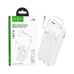 Hoco Power Bank J146 Night tide with 4-in-1 USB Port+Micro+Type-C+Lightning Cable 10000mAh White Hoco Power Bank J146 Night tide with 4-in-1 USB Port+Micro+Type-C+Lightning Cable 10000mAh White