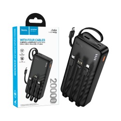 Hoco Power Bank J146A Night tide with 4-in-1 USB Port+Micro+Type-C+Lightning Cable 20000mAh Black Hoco Power Bank J146A Night tide with 4-in-1 USB Port+Micro+Type-C+Lightning Cable 20000mAh Black