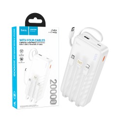 Hoco Power Bank J146A Night tide with 4-in-1 USB Port+Micro+Type-C+Lightning Cable 20000mAh White Hoco Power Bank J146A Night tide with 4-in-1 USB Port+Micro+Type-C+Lightning Cable 20000mAh White