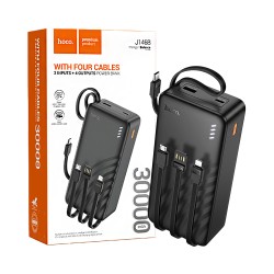 Hoco Power Bank J146B Night tide with 4-in-1 USB Port+Micro+Type-C+Lightning Cable 30000mAh Black Hoco Power Bank J146B Night tide with 4-in-1 USB Port+Micro+Type-C+Lightning Cable 30000mAh Black