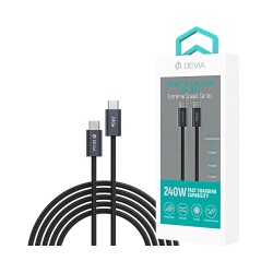 Cabo Devia EC652 Extreme Speed Series Tipo-C para Tipo-C PD 240W 5A 2M Preto Cabo Devia EC652 Extreme Speed Series Tipo-C para Tipo-C PD 240W 5A 2M Preto