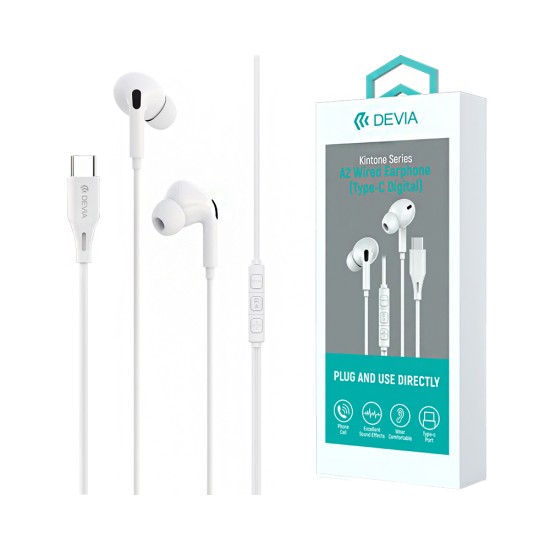 Devia Earphones EM107 Kintone Series V2 Type-C 1.2m White