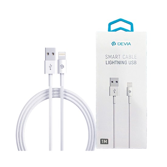 Cabo Devia EC080 Smart Series Lightning 2,1A 1M Branco