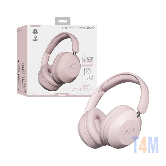 Wireless Headphones SY-T4 Enjoy Music Pink