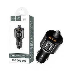 Transmissor FM Sem Fio Hoco E19 Smart com Porta Dupla USB Cinza Metálico Transmissor FM Sem Fio Hoco E19 Smart com Porta Dupla USB Cinza Metálico
