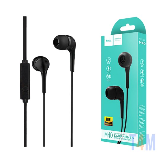 Hoco Universal Wired Earphones M40 Prosody with Microphone 3.5mm 1.2m Black