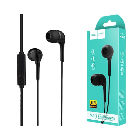 Hoco Universal Wired Earphones M40 Prosody with Microphone 3.5mm 1.2m Black