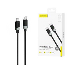 Foneng Cable XS03 Metal Braided Type-C to Type-C 60W 1.2M Black Foneng Cable XS03 Metal Braided Type-C to Type-C 60W 1.2M Black