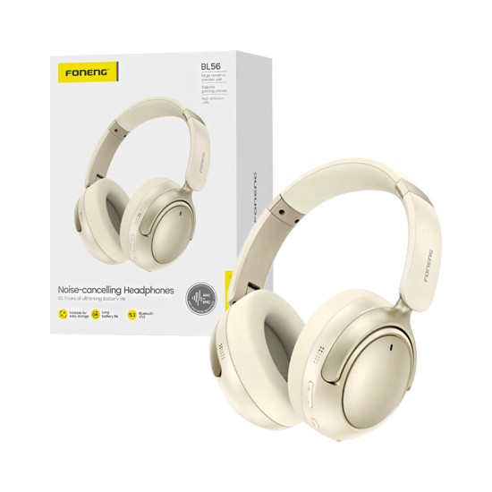 Auriculares inalámbricos Foneng BL56 ANC+ENC Cancelación De Ruido Beige Auriculares inalámbricos Foneng BL56 ANC+ENC Cancelación De Ruido Beige