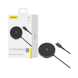 Carregador Sem Fio Magnético Foneng W03 Mini 15W com suporte 1m Preto