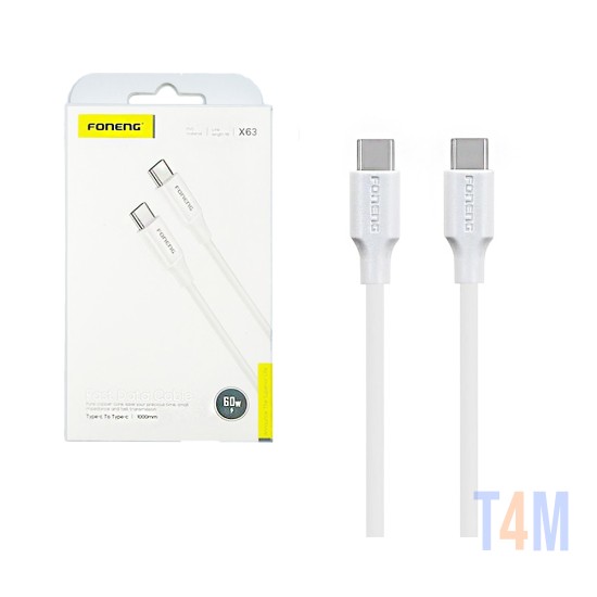 Foneng Cable X63 Type-C 60W 3A 1M White