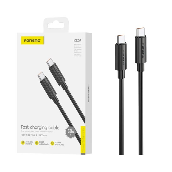 Foneng Cable XS07 Type-C to Type-C 60W 1.2M Black