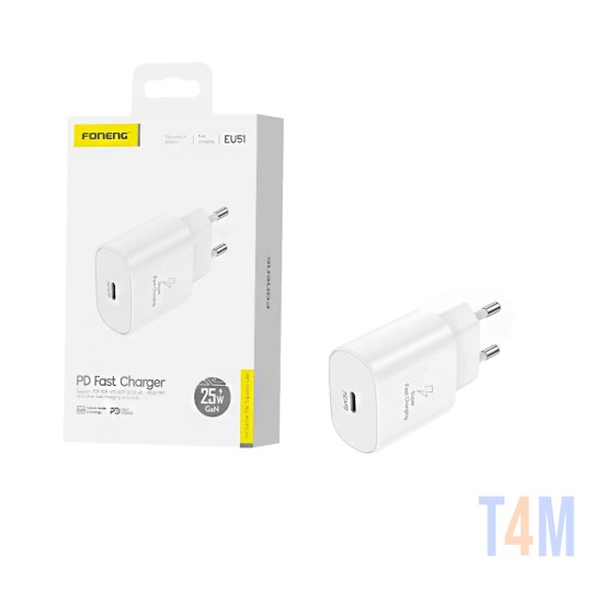 Foneng Adapter EU51 Type-C PD 20W GAN White