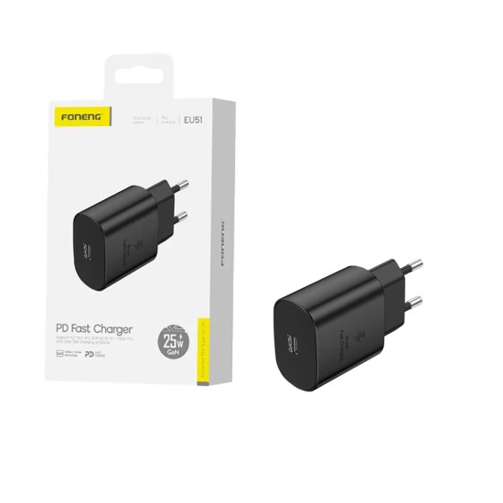 Foneng Adapter EU51 Type-C PD 20W GAN Black