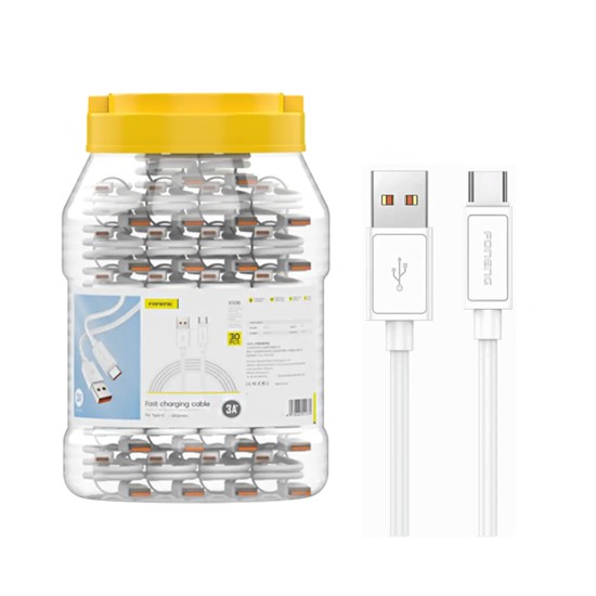 Foneng Cable XS06 Type-C 3A Jar 30Pcs 1m White