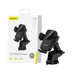 Suporte de Telefone para Carro Foneng CP118 com Carregamento sem fio para Painel 15W Preto Suporte de Telefone para Carro Foneng CP118 com Carregamento sem fio para Painel 15W Preto