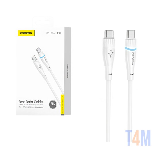 Foneng Cable X101 Type-C to Type-C PD 60W 3A 1.2M White