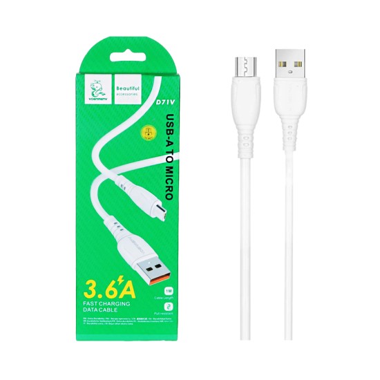 Cabo Denmen D71V Micro 3,6A 1m Branco