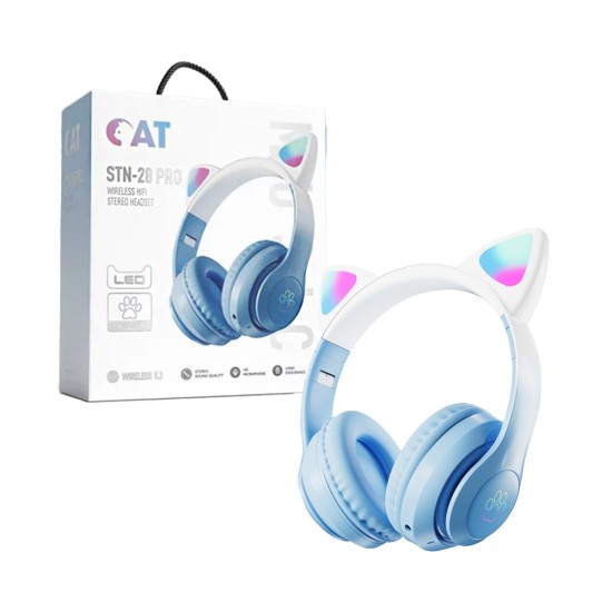 Wireless Headphones STN-28 Pro Cat Ear Blue